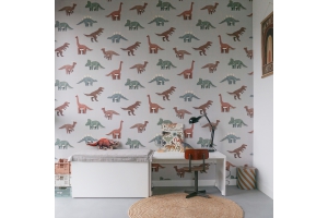 Kinderkamer met dinosaurus behang