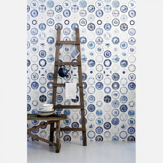 Sitcom Armstrong afbreken Porselein behang blauw | Studio Ditte