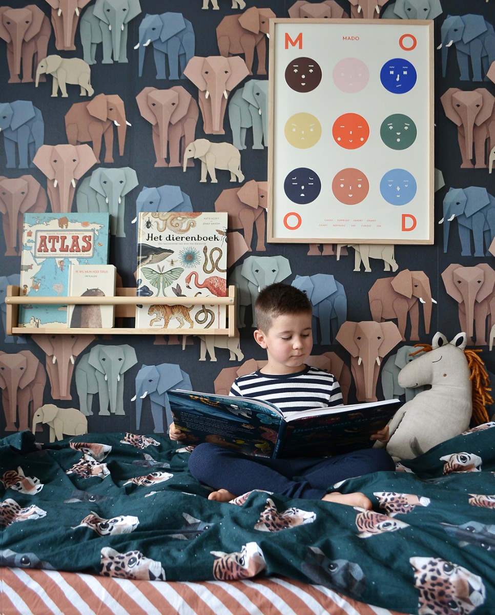 Zeker Moedig Aan boord Kinderkamer met olifanten behang – Studio Ditte